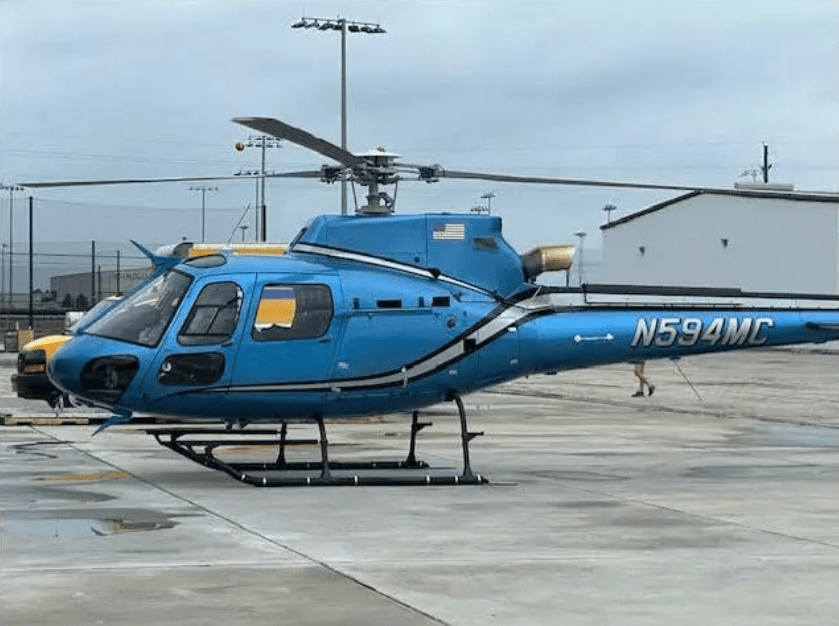 Airbus H125 helicopter with aerial mosquito completion